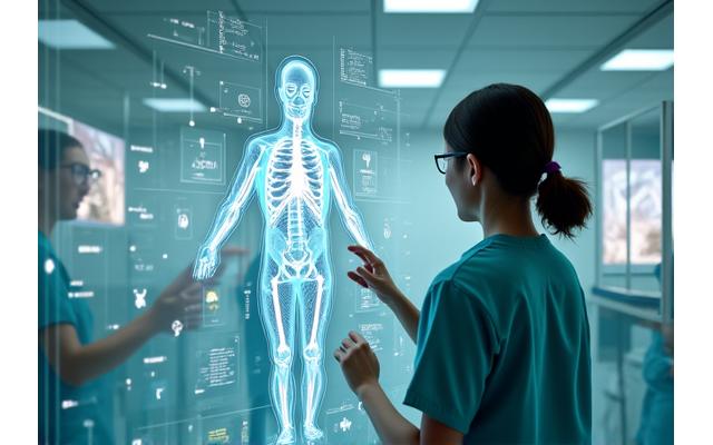 의료진이 AI 진단 보조 시스템을 활용하여 환자를 진료하는 모습