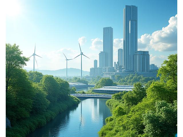 탄소중립 목표를 향해 나아가는 기업의 지속가능한 미래를 상징하는 이미지