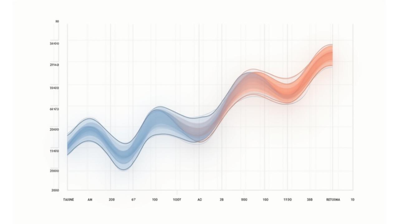 긍정적, 기준, 부정적 경제 시나리오를 비교하는 예측 그래프